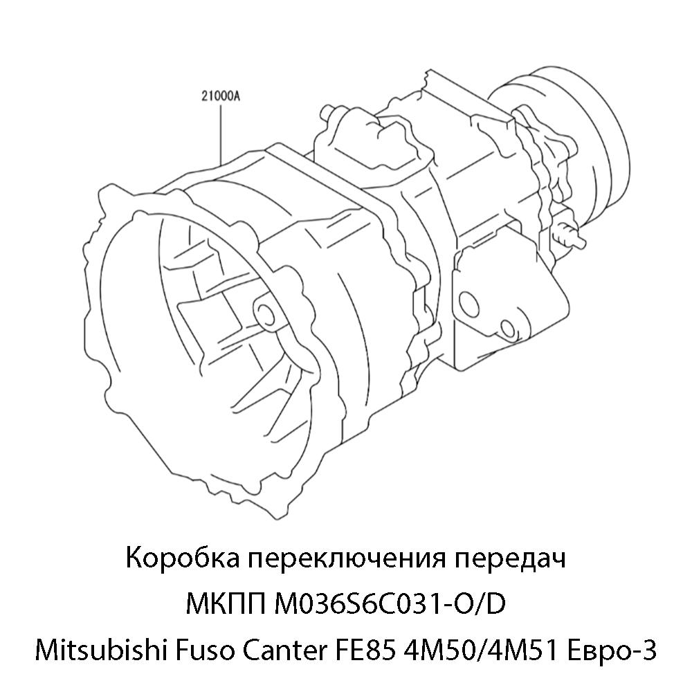 Коробка переключения передач (МКПП M036S6C031-O/D) Mitsubishi Fuso Canter FE85 4M50/4M51 Евро-3 | Оригинал